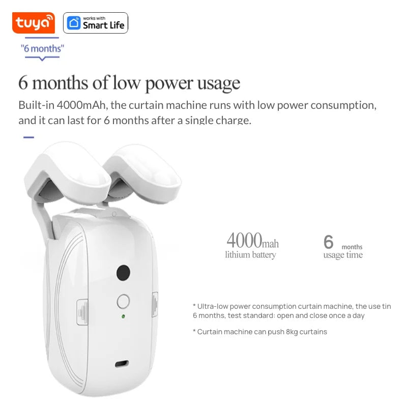 2PCS  Bluetooth Tuya Smart Curtain Robot Roman Rod Track ,Delivery Does Not Include Remote Control, APP Control