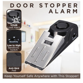 Electronic Burglar Alarm Intelligent Home Security Wedge Door Stop Alarm System Device Hotel Intruder Alert Detection