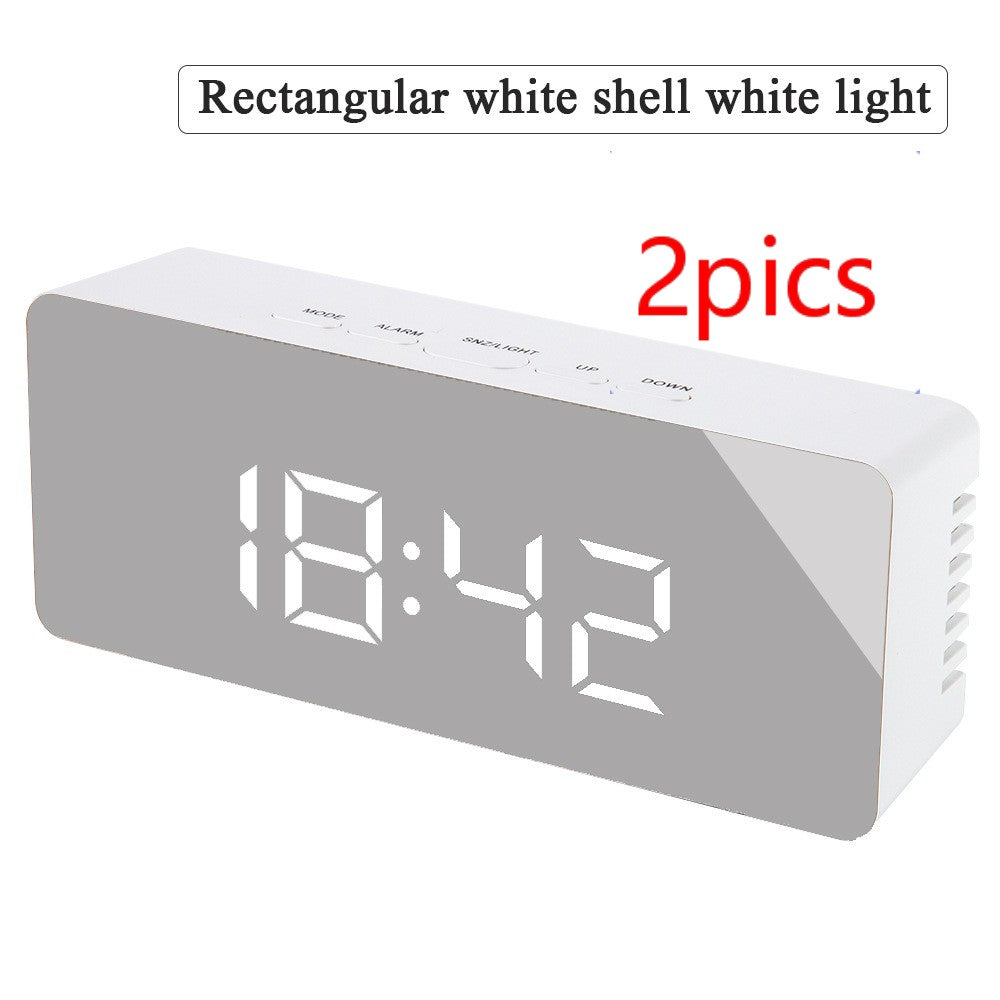 Digital LED multi-function mirror clock