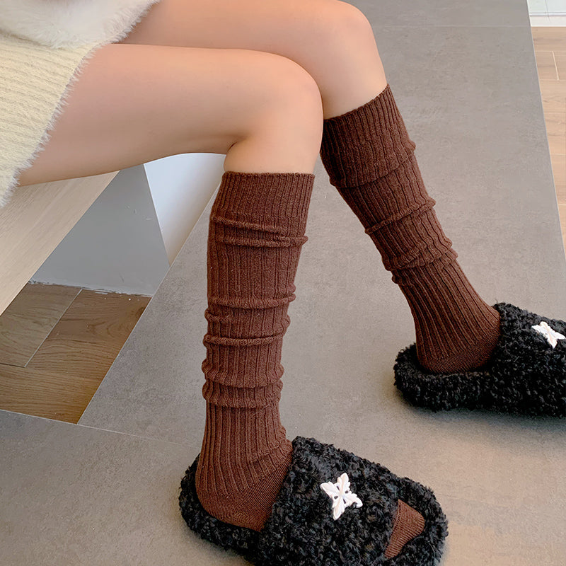 Simple Vertical Wool Stockings Fashion