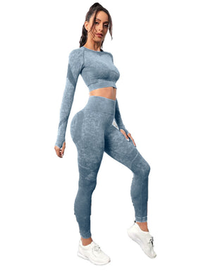 Sports Long Sleeve Fitness Yoga Pants Two-piece Set