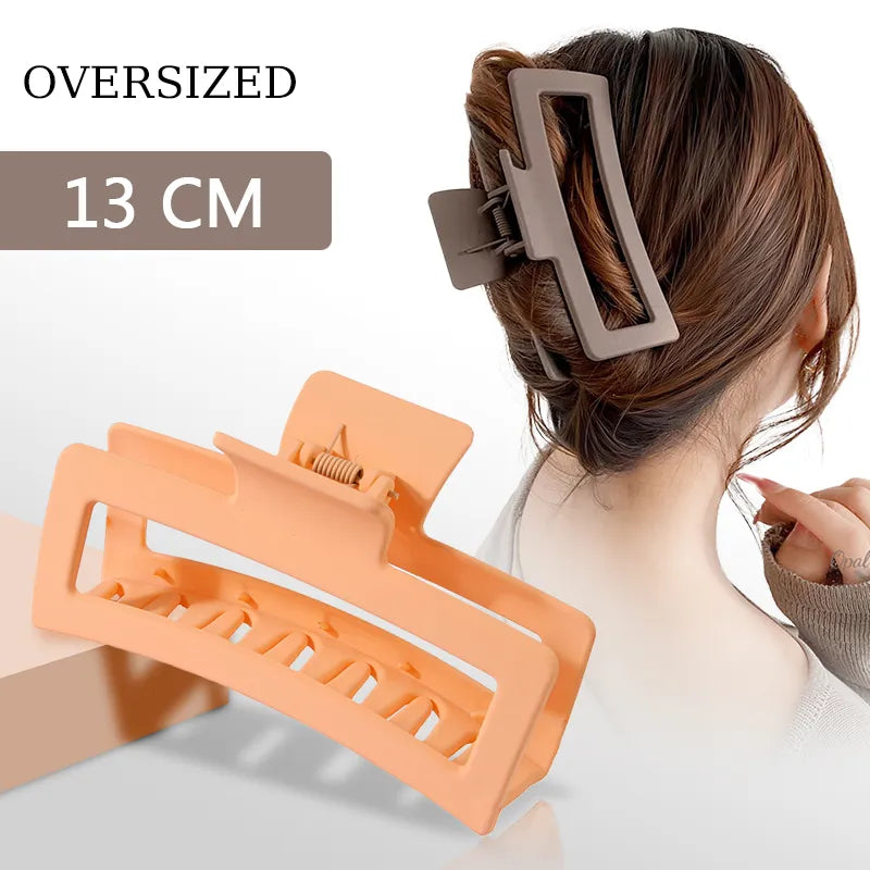 13 CM Super Large Rectangular Frosted Women Hair Claw Hairpin Hair Clip Headwear Shark Clip Women Hair Accessories