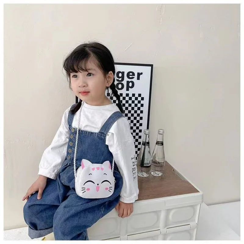 Cartoon Kids Bag Fashion Cute Cat Crossbody Bag Coin Wallet Lovely Hand Bags for Boys and Girls Mini Shoulder Bags