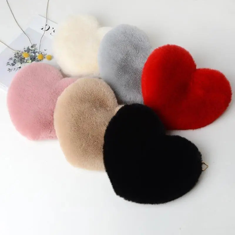 Chain Plush Bag Cross-body Bag Peach Heart Heart Bag Valentine's Day Birthday Gift Bestie Handbag Purses and Handbags