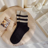 Striped All-matching Thick Warm Middle-long Stockings